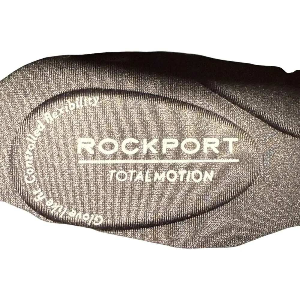 Rockport Total Motion Kalila Women's 10 Black Nubuck Booties Kitten Heel Cut Out